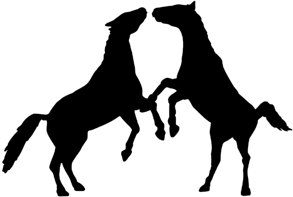 Fighting horses vinyl sticker. Customize on line. Animals Insects Fish Horses 004-0781